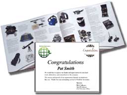 Gift Catalog and Congratulation letter